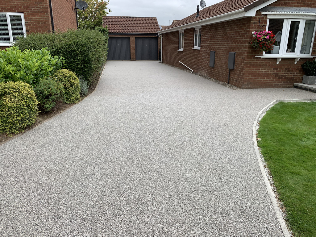Completed resin driveway